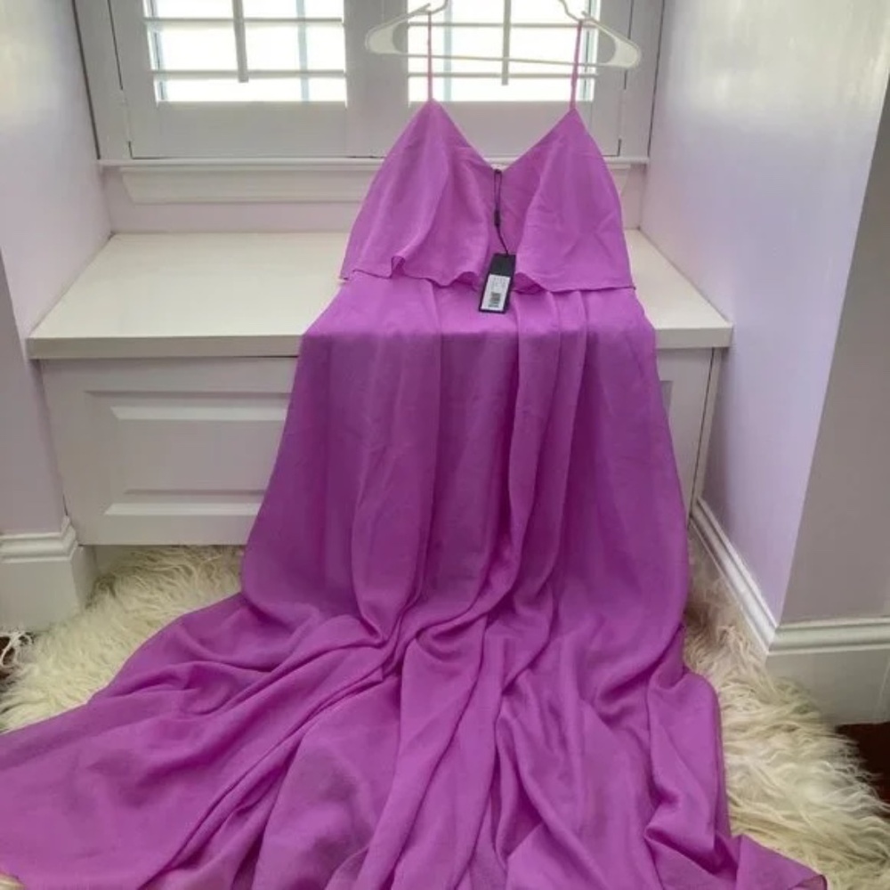 HALSTON HERITAGE V-Neck Long Dress - Picture 6 of 12